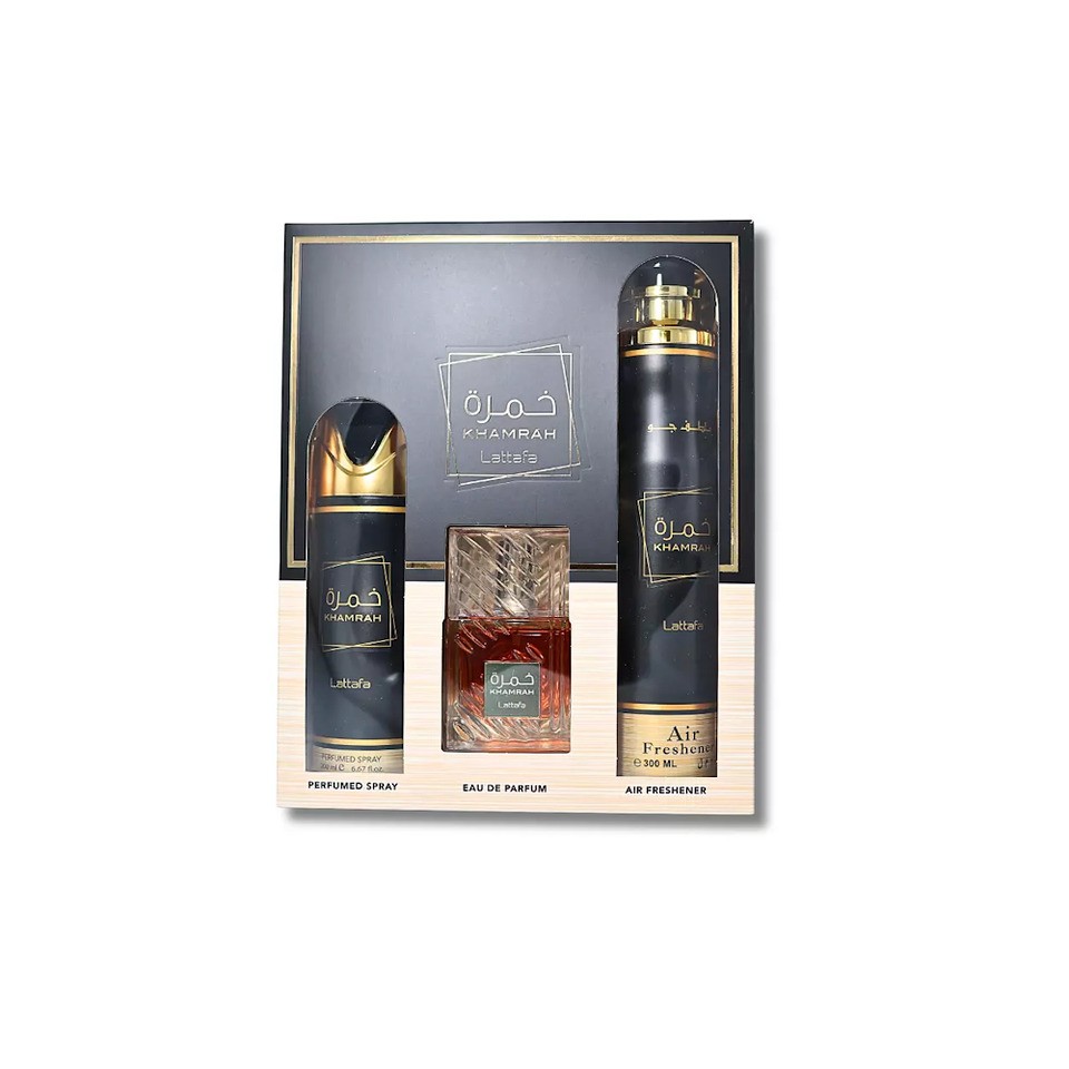 Lattafa Khamrah 3 Pieces Eau De Parfum Unisex Gift Set (NEW)