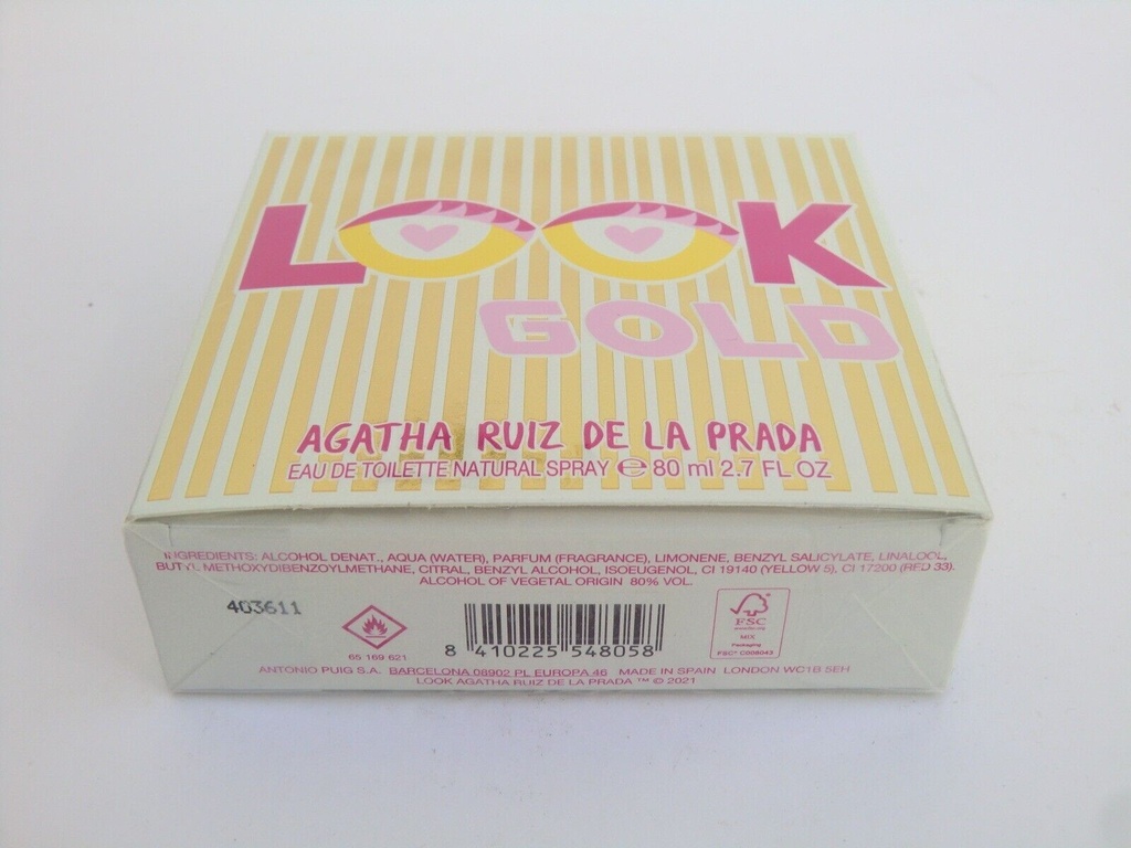 Agatha Ruiz De La Prada Look Gold EDT Nat Spray 80ml - 2.7 Oz BNIB Retail Sealed