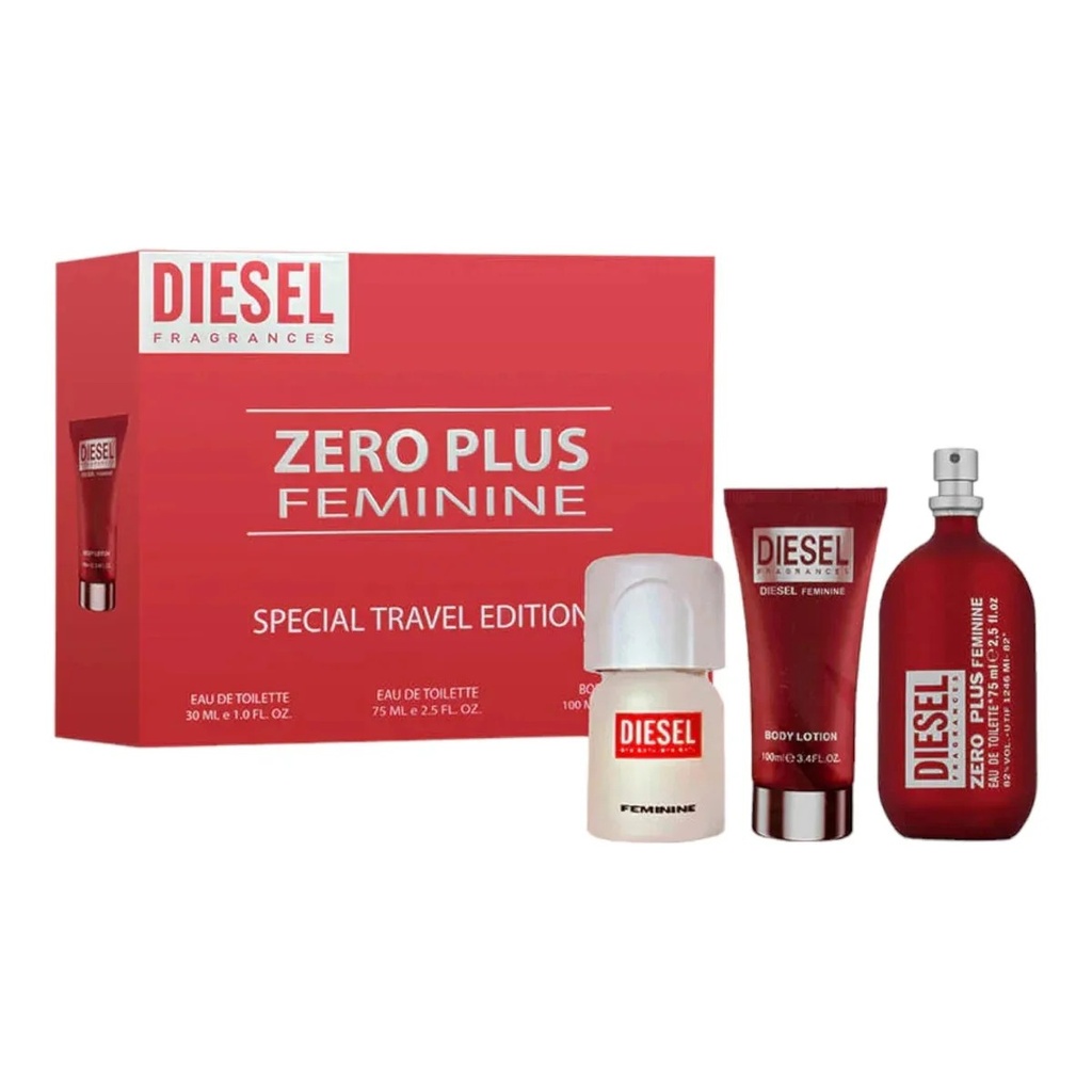 DIESEL - Set Zero Plus - EDT - 75ml + Mini 30ml + BL 100ml