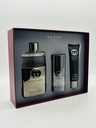 Gucci Guilty Men 3pc Set EDT Spray 3.0 Oz Deo Stick 2.4 Oz Shower Gel 1.6oz