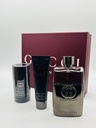 Gucci Guilty Men 3pc Set EDT Spray 3.0 Oz Deo Stick 2.4 Oz Shower Gel 1.6oz