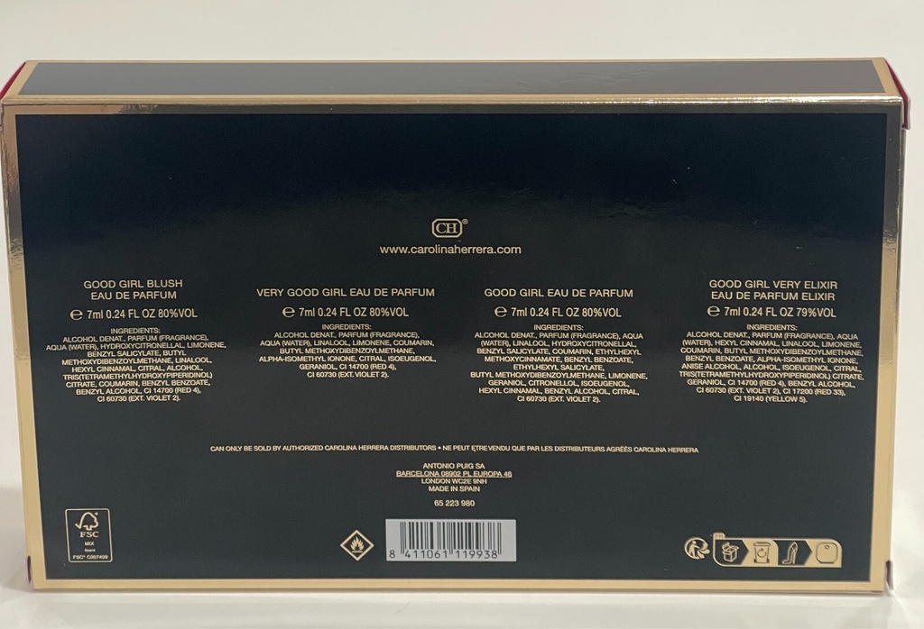 Carolina Herrera Good Girl Miniature Gift Set 7ml Good Girl EDP + 7ml Good Girl Blush EDP + 7ml Very Good Girl EDP + 7m Good Girl Blush Elixir EDP