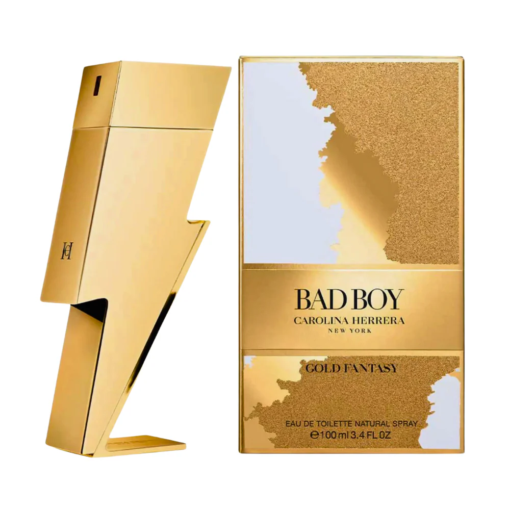 CAROLINA HERRERA BAD BOY GOLD FANTASY EDT / H 3.4 OZ 