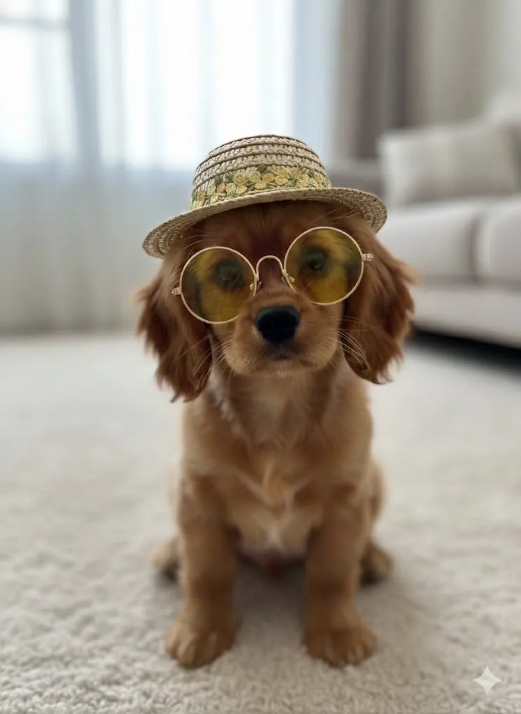 GAFAS AMARILLAS + SOMBRERO PARA MASCOTA