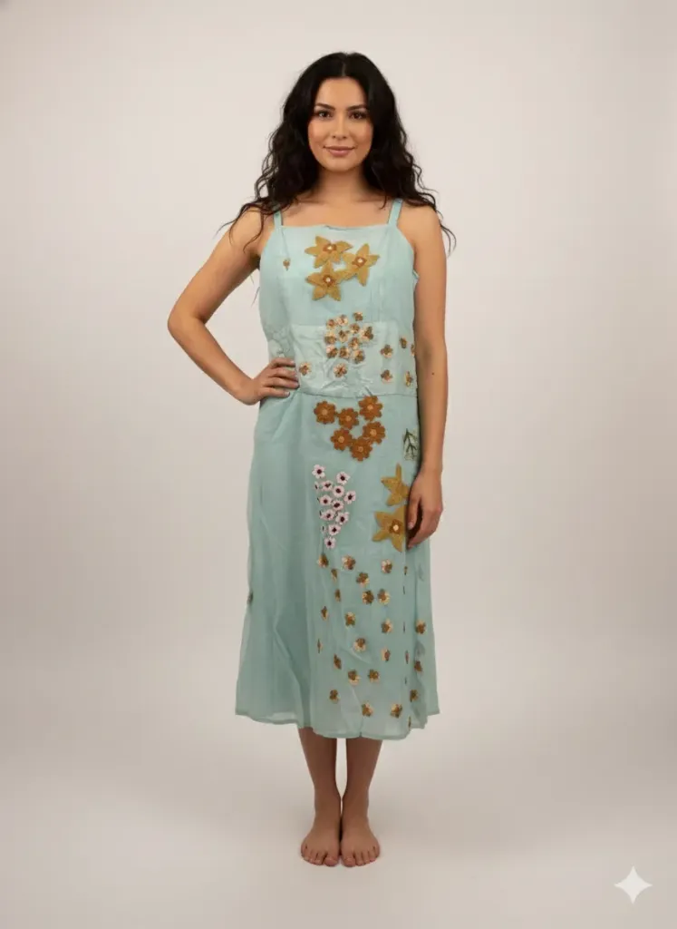VESTIDO AZUL TEJIDO