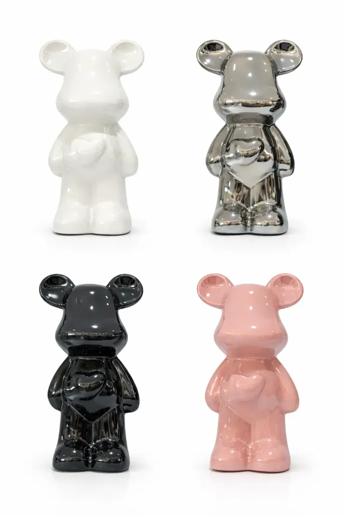 ADORNO DE OSO DE PELUCHE DE PORCELANA