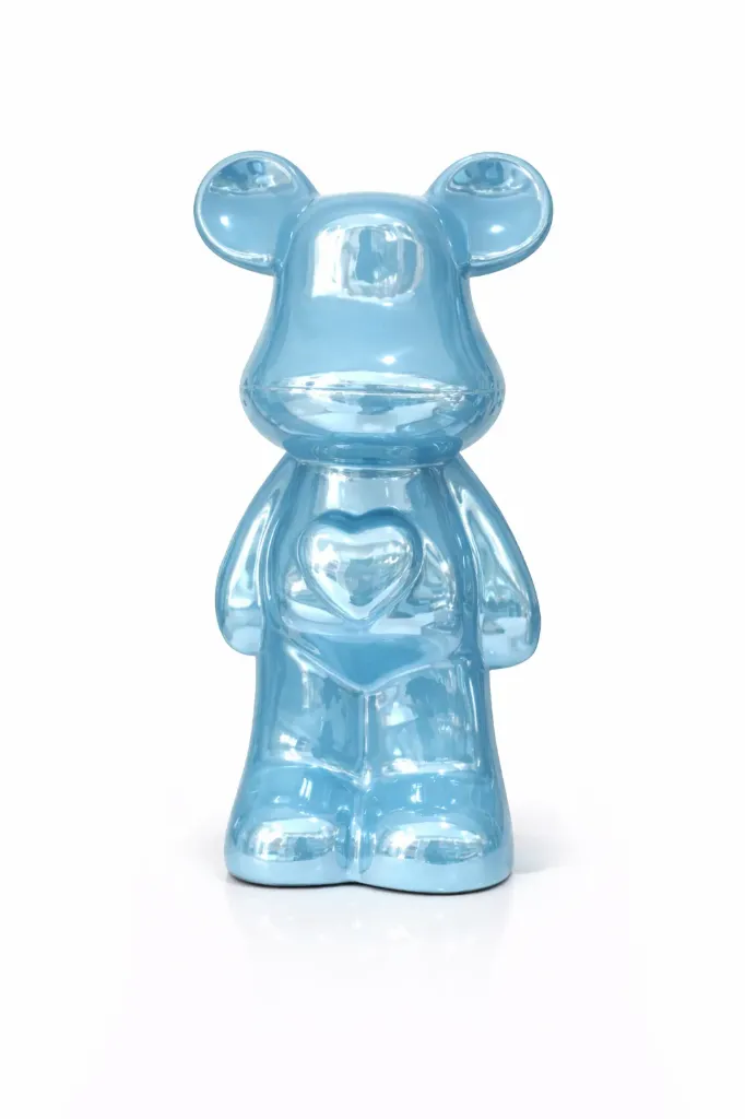 ADORNO DE OSO DE PELUCHE DE PORCELANA EN AZUL