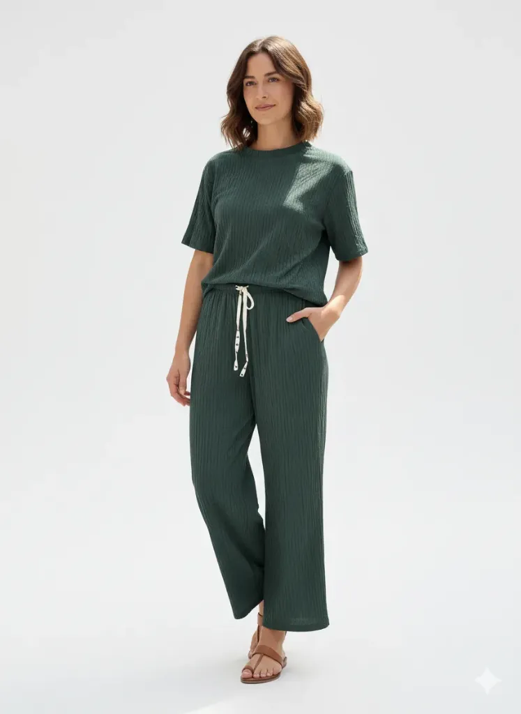 SET PANT / TSHIRT VERDE ESMERALDA. 