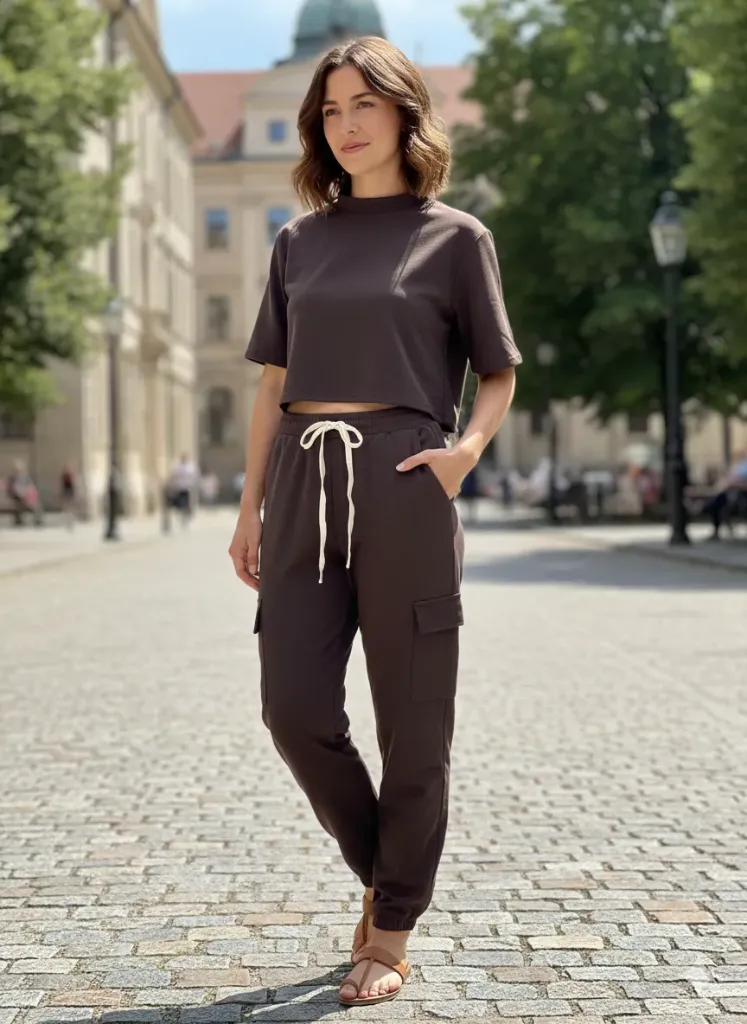 SET PANT CARGO / TSHIRT  NEGRO .