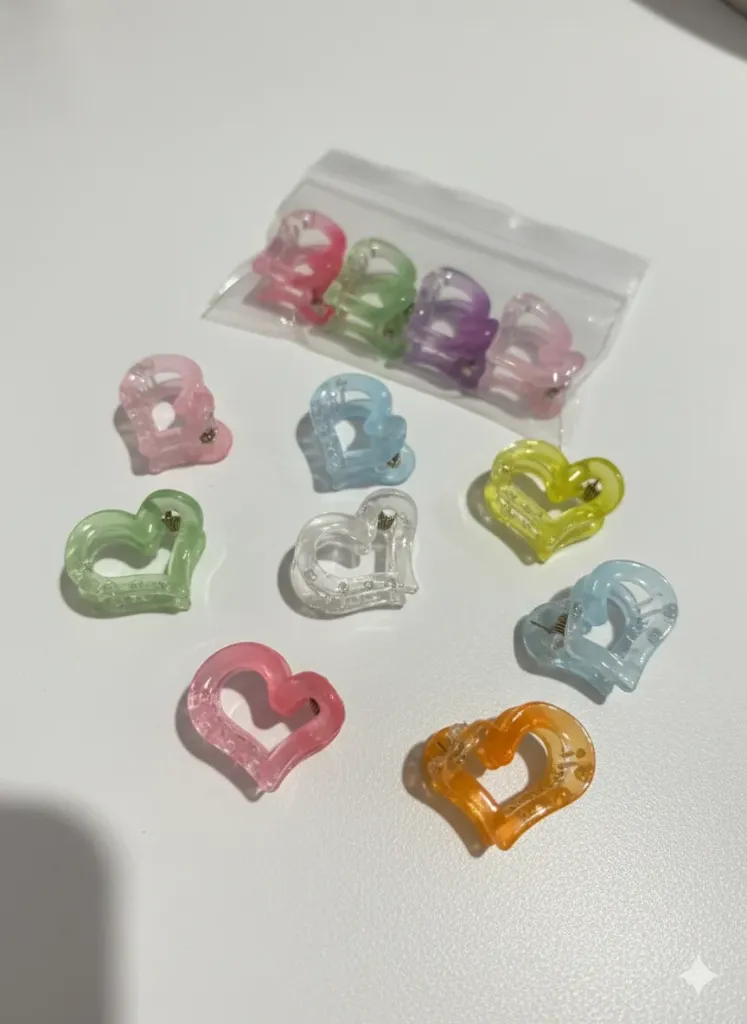 GANCHITOS DE CORAZON PARA EL CABELLO 