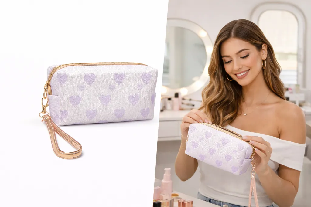 Cosmetiquera De Escarcha de Corazón