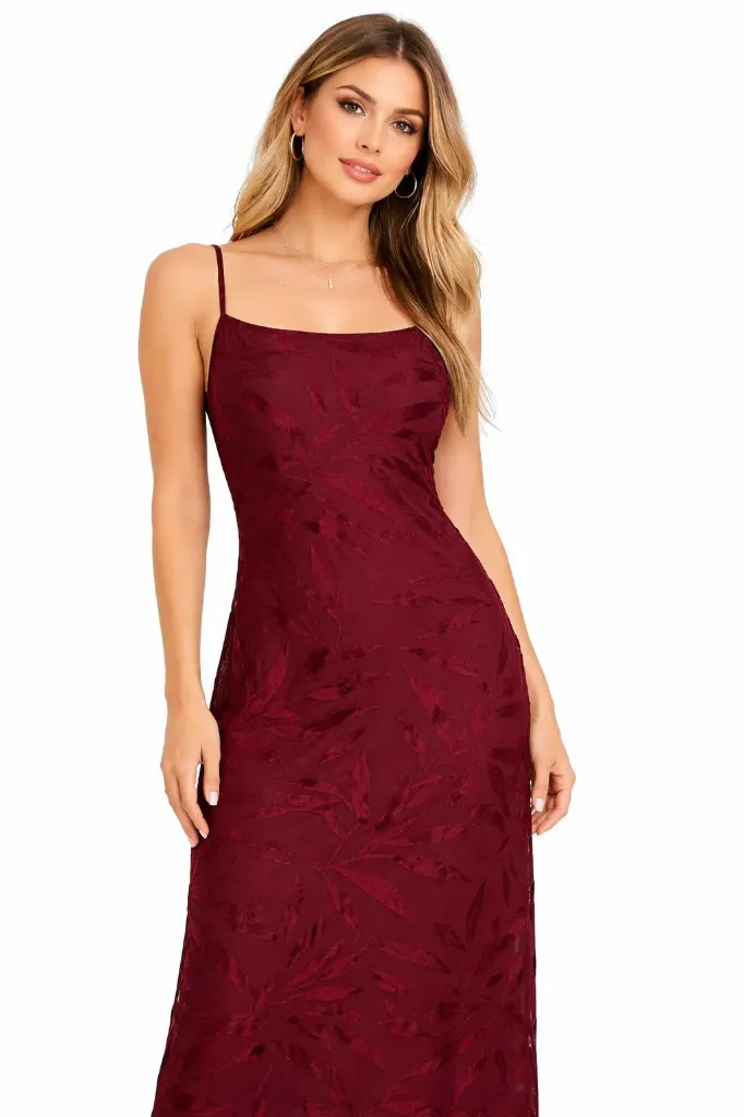 VESTIDO LARGO DE TIRANTES PRINT ATERCIOPELADO