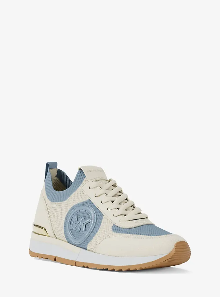 Michael Kors Jenkins Two-Tone Stretch Knit Trainer / Blue