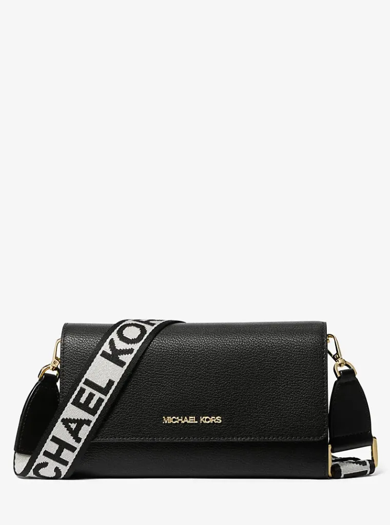 Michael Kors Jet Set Large Leather Crossbody Bag / BLK