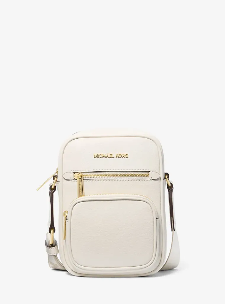 Michael Kors Jet Set Medium Leather Crossbody Bag / WHT
