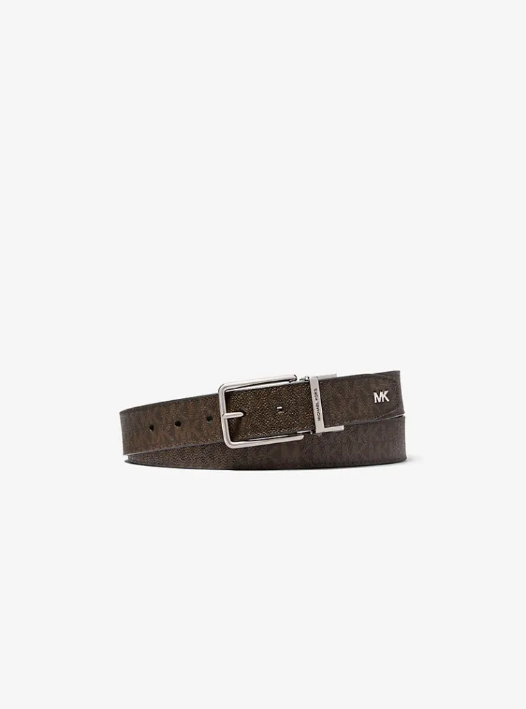 Michael Kors Reversible Logo and Leather Belt / BRW