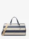 Michael Kors Grayson Extra-Large Striped Signature Logo Weekender Bag / NVY