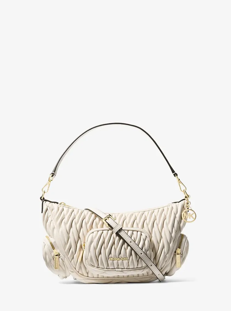 Michael Kors Merritt Matelassé Convertible Crossbody Bag / OFFWHT