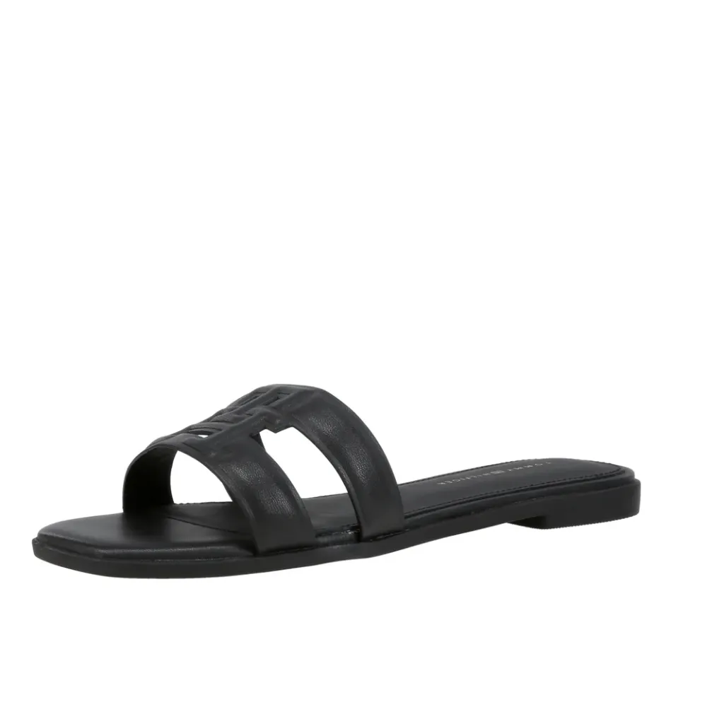 Tommy Hilfiger Th Logo Strap Mule BLK