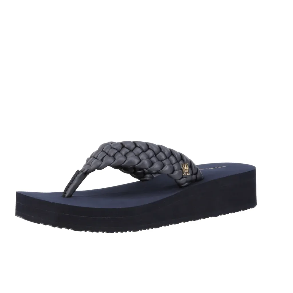 Tommy Hilfiger Wedge Cornrow Beach Sandal Spacblue .