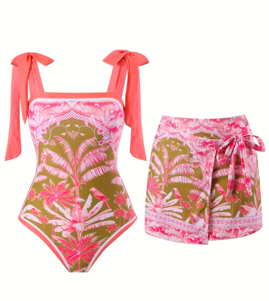 BINIKI ROSA CON PAREO