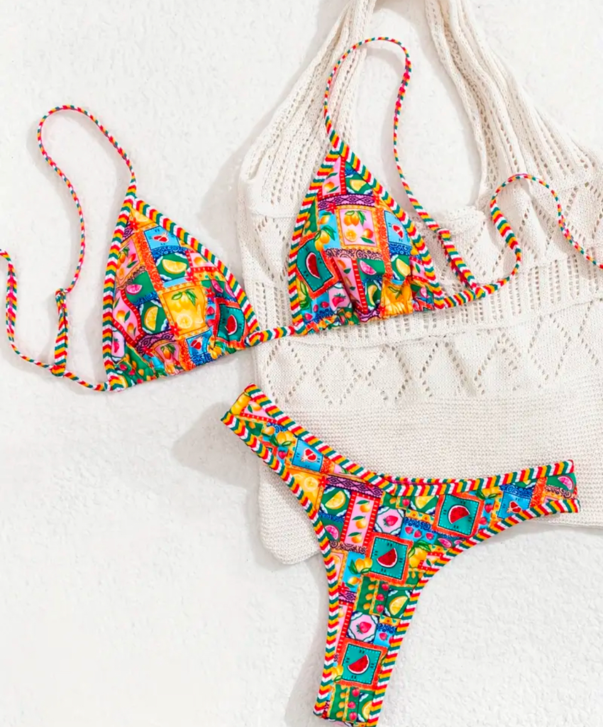 BINIKI DE TANGA PRINT TORPICAL