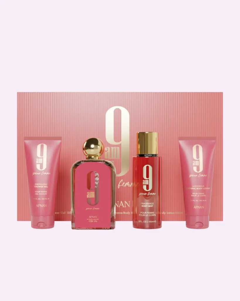 Afnan 9:00 Versa Donna Gift Set Eau De Parfum 100 Ml, Shower Gel 100 Ml, Body Veil 150 Ml and Body Lotion 100 Ml - 100 Ml