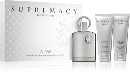 Afnan Supremacy Silver Gift Set - EDP 100ml Spray + 150ml Shower Gel