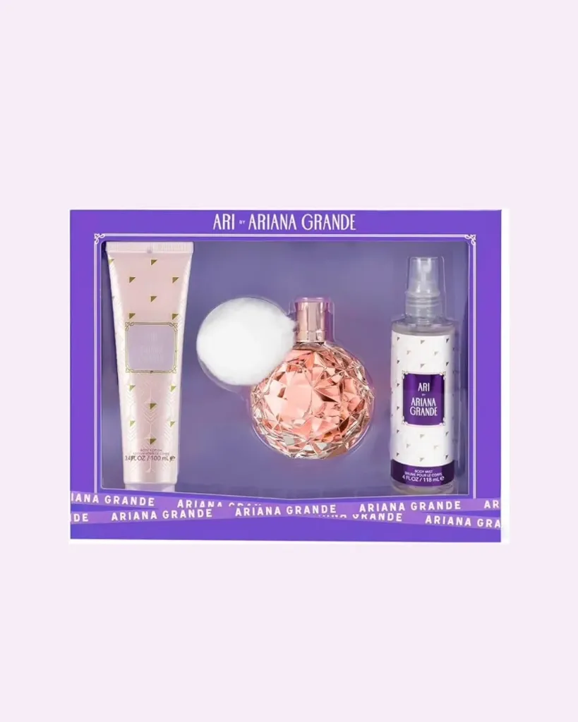 Ari by Ariana Grande for Women - 3 Pc Gift Set 3.4oz EDP Spray, 3.4oz Bath and Shower Gel, 3.4oz Body Souffle