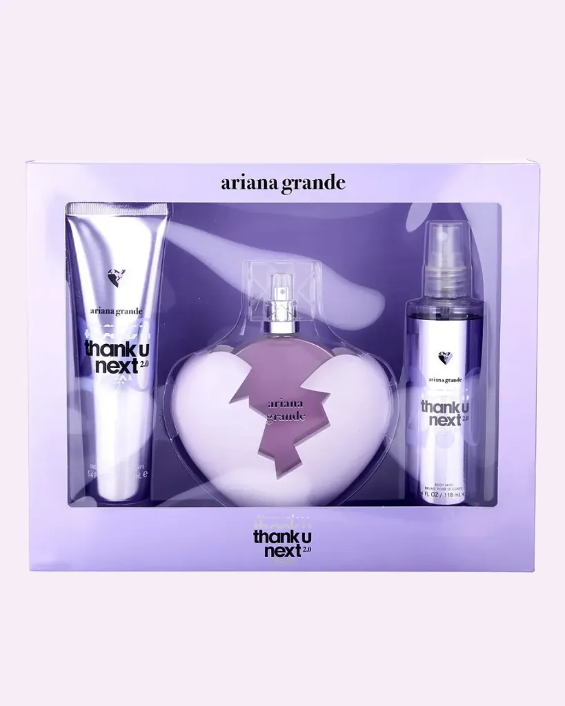 Estuche Ariana Grande Thank U Next 2.0 EAU DE PARFUM SPRAY 3.4 OZ & BODY MIST 4 OZ & BODY SOUFFLE 3.4 OZ for WOMEN