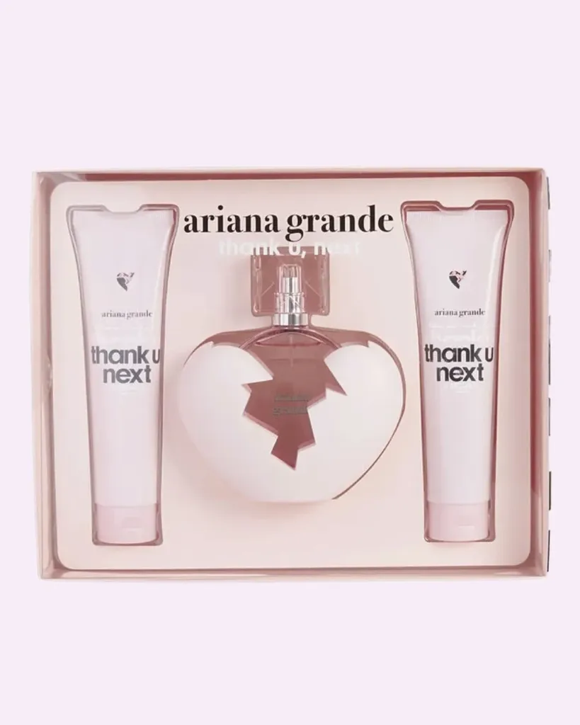 Estuche Ariana Grande Thank U Next  EAU DE PARFUM + SPRAY 3.4 OZ + BODY SOUFFLE 3.4 OZ + SHOWER GEL 3.4 OZ for WOMEN