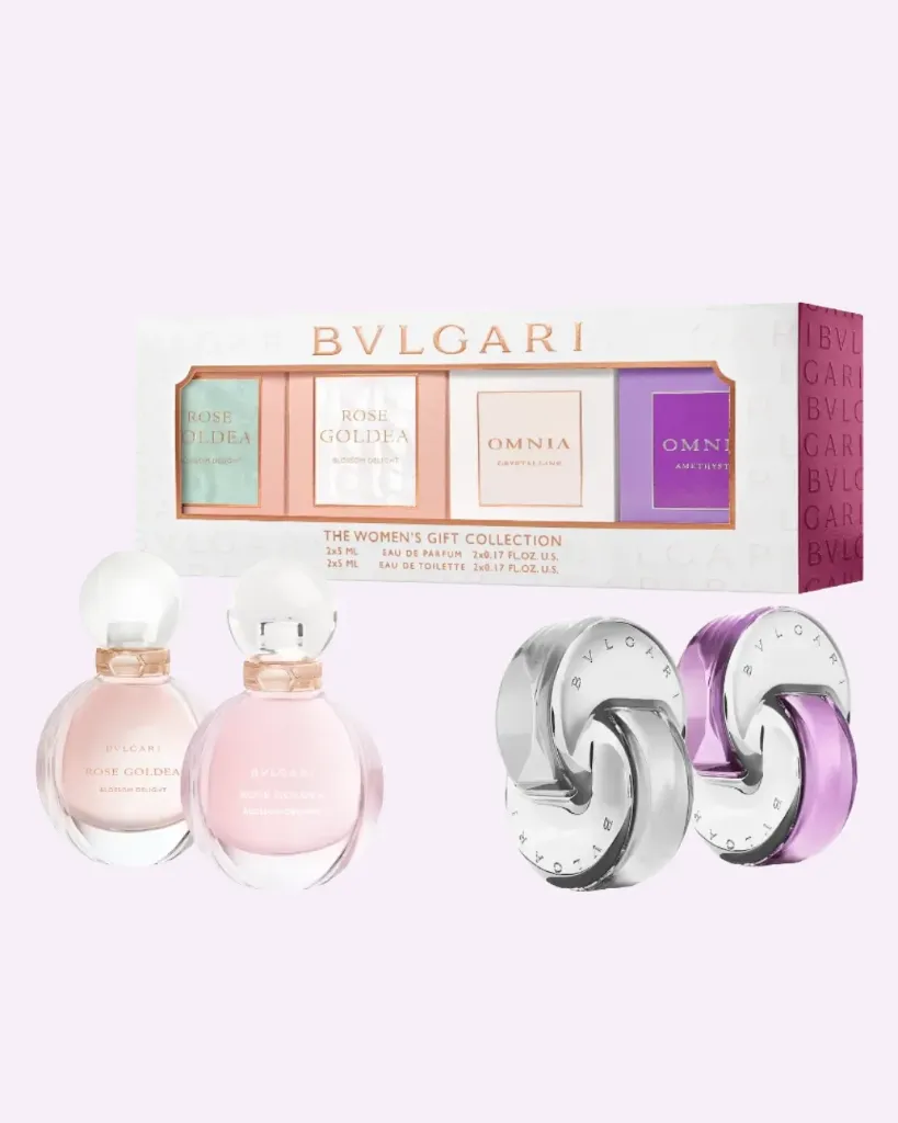 Bvlgari (L) 4 X 5ml Mini EDP Rose Goldea Blossom Delight + EDT Rose Goldea Blossom Delight + EDT Omnia Crystalline + EDT Omnia Amethyste