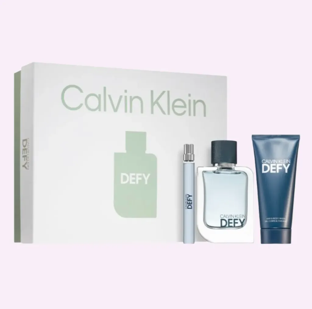 Calvin Klein Defy Gift Set Eau De Toilette Men 100 Ml, Eau De Toilette 10 Ml and Shower Gel for Body and Hair 100 Ml