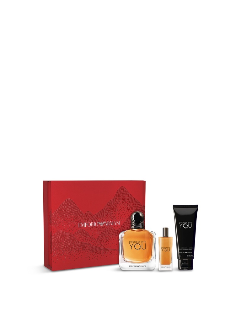 ESTUCHE GIORGIO ARMANI STRONGER WITH YOU EDT / 3 PZS H 3.4 OZ + 15 ML + SHA