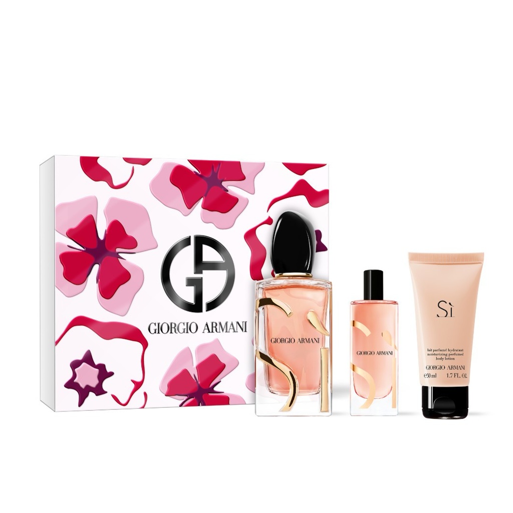 Giorgio Armani SÌ Eau De Parfum Intense Gift Set 100ml EDP + 15ml EDP + 50ml Body Lotion