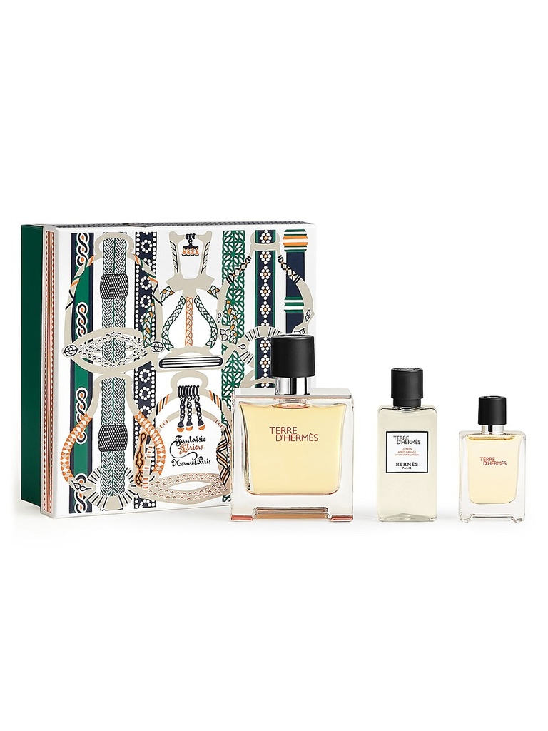 ESTUCHE HERMES TERRE PURE PERFUME / H 3 PZS Shower Gel + 75 ML + 5 ML 