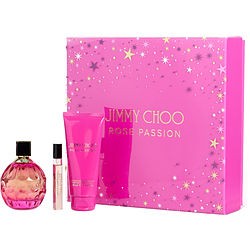ESTUCHE JIMMY CHOO ROSE PASSION EDP / D 3 PZS 3.4 OZ + BL + 7.5 ML 