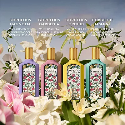 ESTUCHE MINIATURA Gucci Flora Gardenia Edp-S 5Ml + Magnolia+ Orchid + Jasmine in Clear