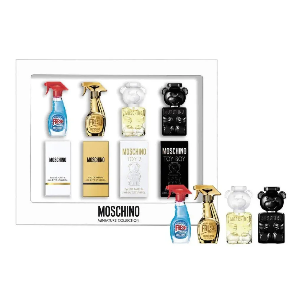 ESTUCHE MOSCHINO MINIATURA DAMA / D 4 PZS FRESH, GOLD, TOY 2 Y TOY BOY 