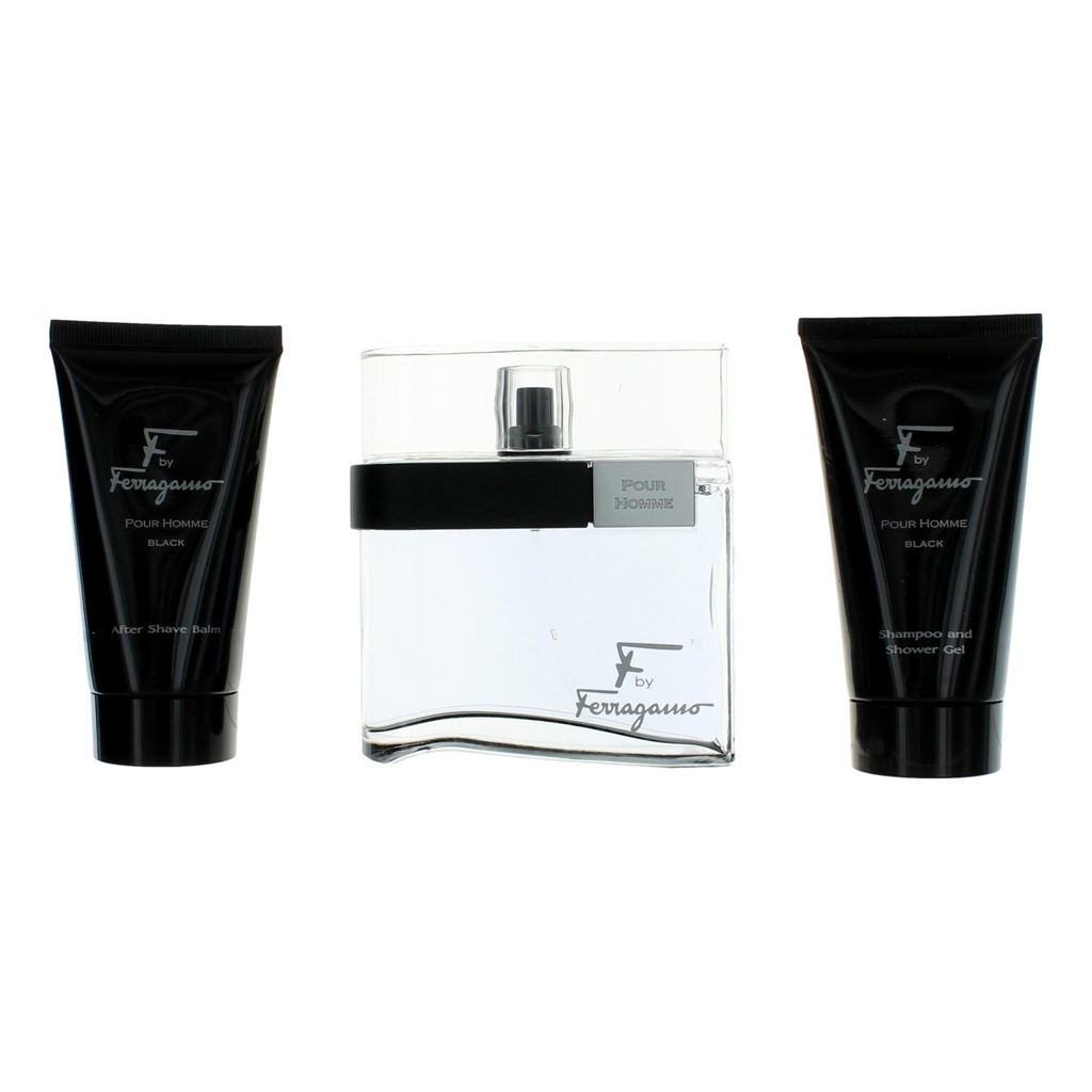 ESTUCHE SALVATORE FERRAGAMO BLACK EDT / H 3.4 OZ + SH + AS 