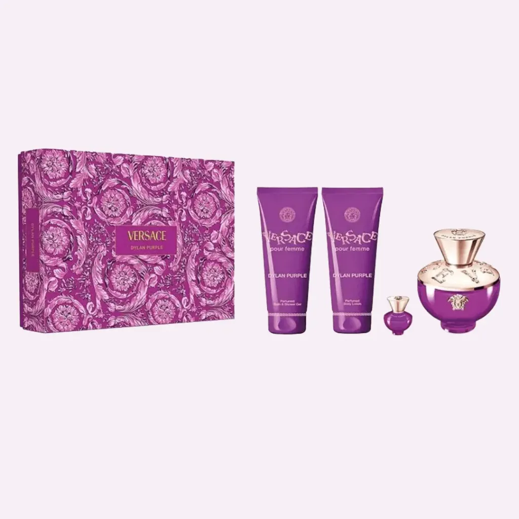 ESTUCHE VERSACE DYLAN PURPLE EDP / D 4 PZS + BL + 5 ML + SG 