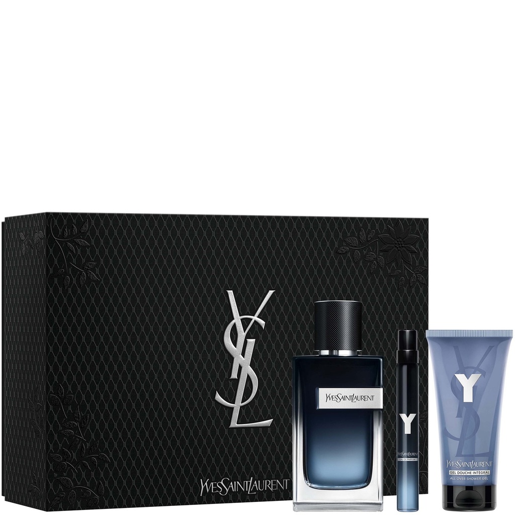 ESTUCHE YVES SAINT LAURENT Y MEN EDP / H 3 PZ 3.3 OZ + 10 ML + SG 