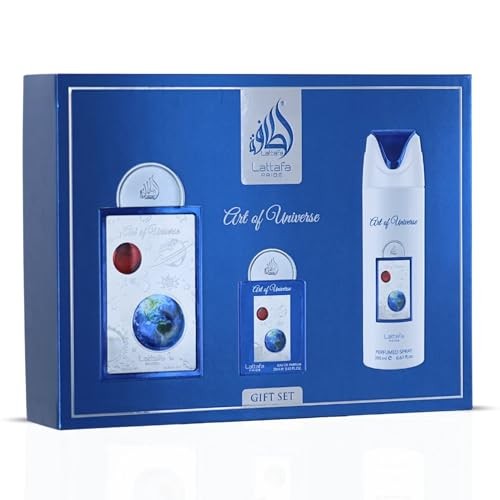 ESTUCHE LATTAFA ART OF UNIVERSE EDP / UNI 3 PZS 3.4 OZ + 20 ML + SPRAY 