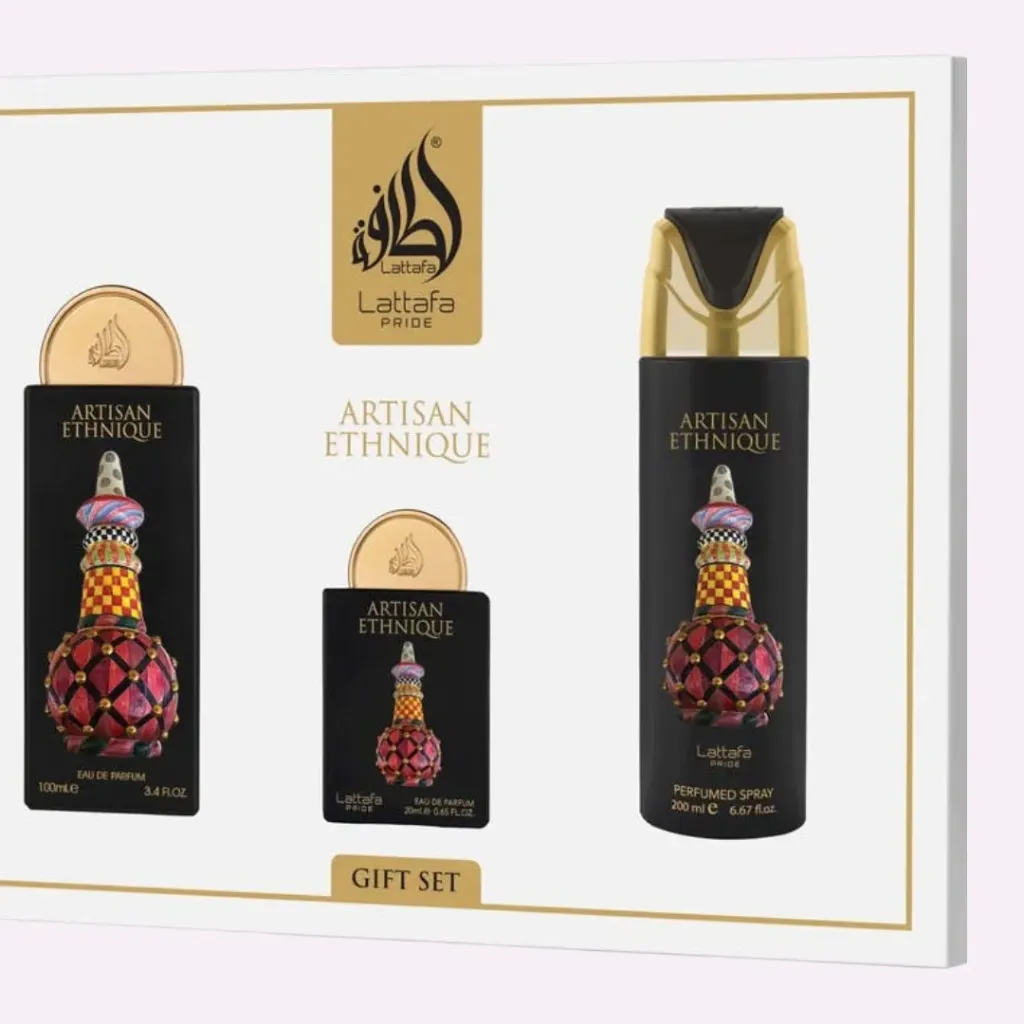 ESTUCHE LATTAFA ARTISAN ETHNIQUE EDP / UNI 3 PZS 3.4 OZ + 20 ML + SPRAY 