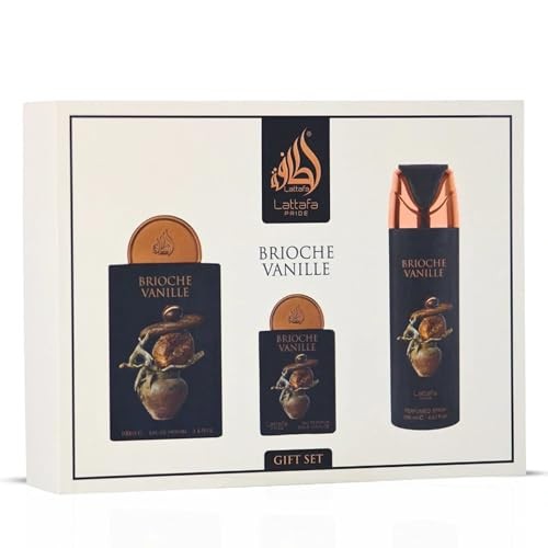ESTUCHE LATTAFA BRIOCHE VANILLE EDP / UNI 3 PZS 3.4 OZ + 20 ML + SPRAY 