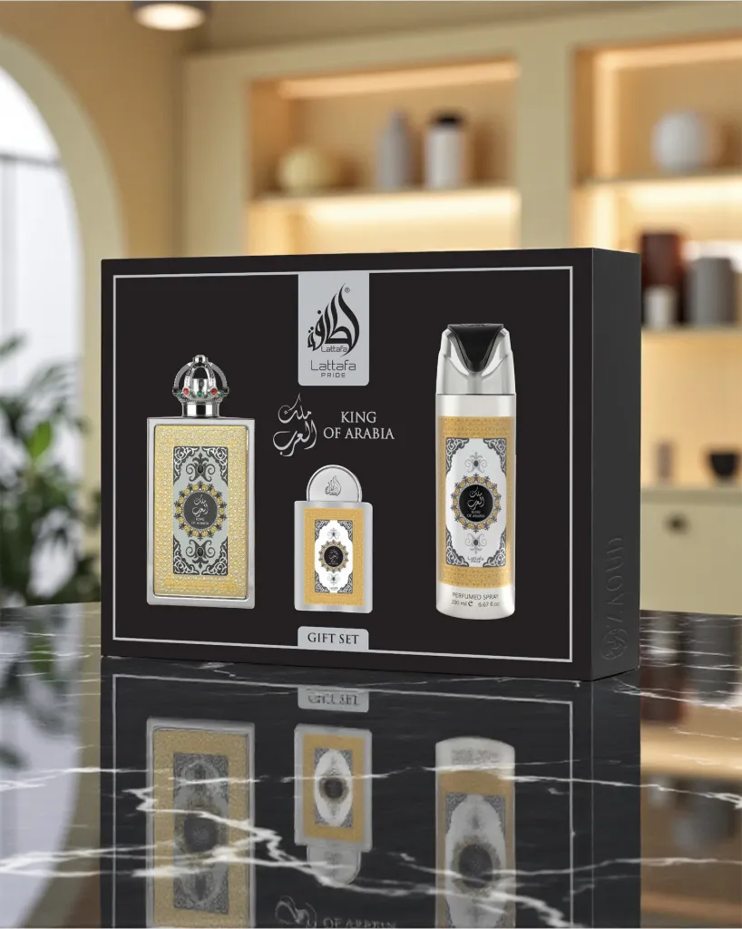 ESTUCHE LATTAFA KING OF ARABIA EDP / H 3 PZS 3.4 OZ + 20 ML + SPRAY 